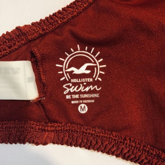 Hollister Burgundy Red Halter Swimsuit Top Women's Size Medium - Picture 4 of 5